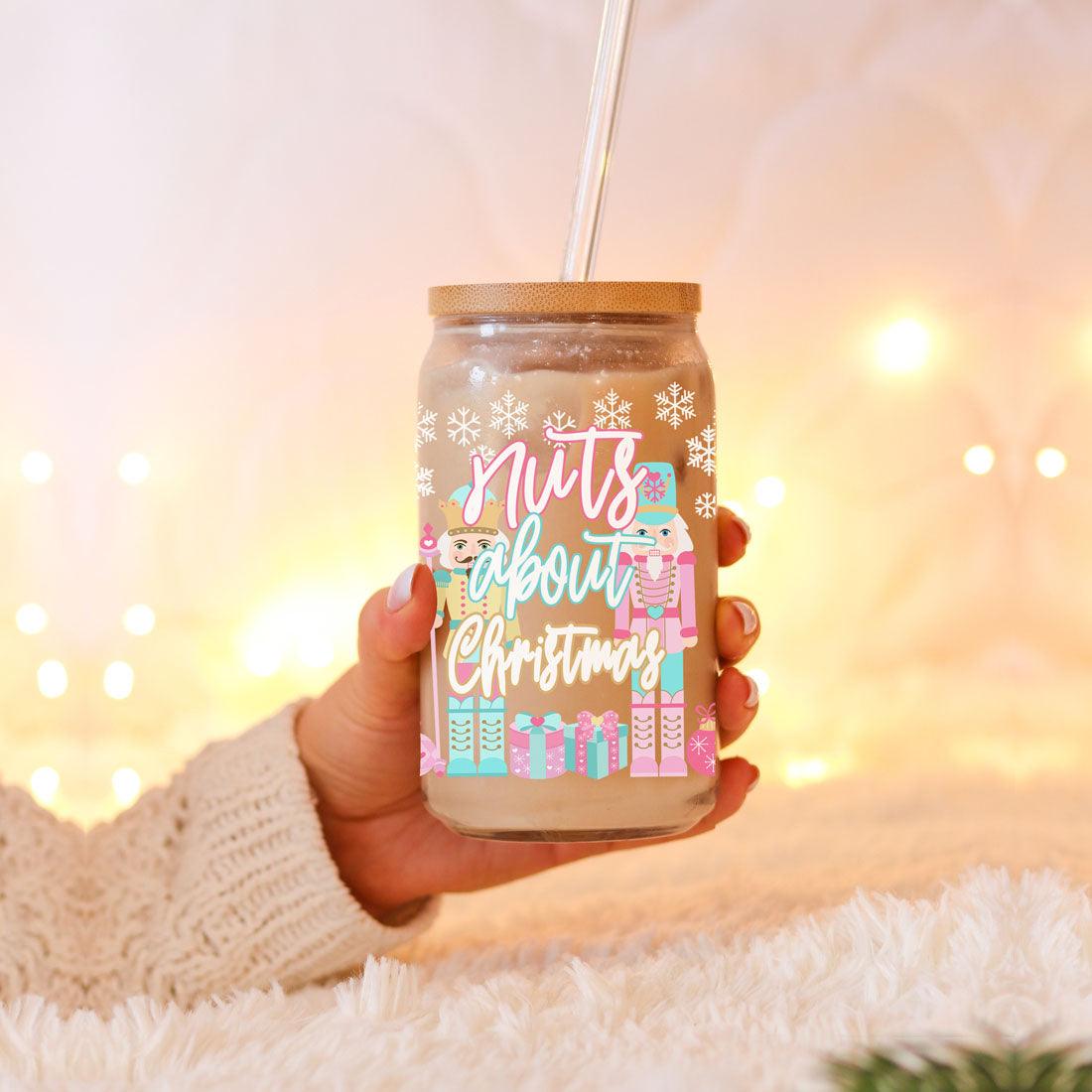 Nutcracker Pastel Holiday Nuts 17oz Tin Festive Christmas Gift Jar For Parties