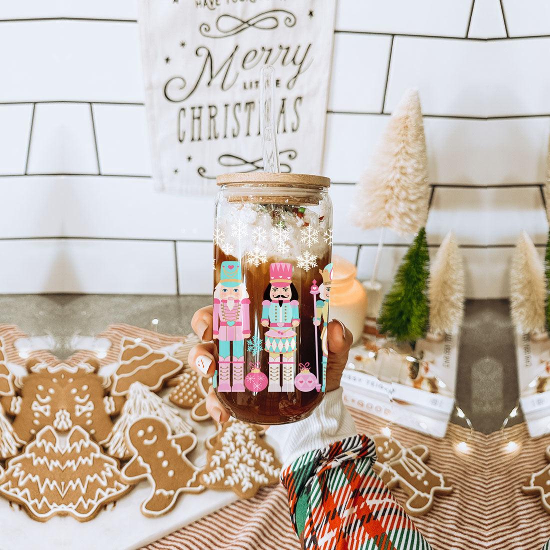 Nutcracker Pastel Holiday Nuts 17oz Tin Festive Christmas Gift Jar For Parties
