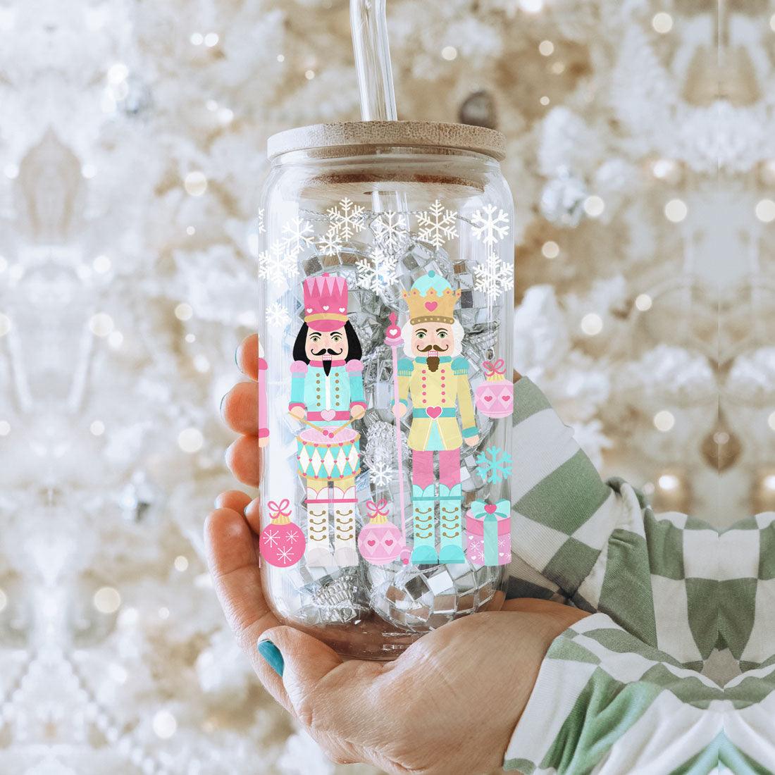 Nutcracker Pastel Holiday Nuts 17oz Tin Festive Christmas Gift Jar For Parties
