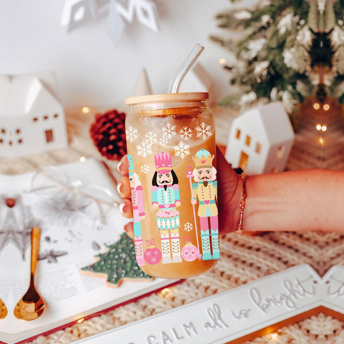 Nutcracker Pastel Holiday Nuts 17oz Tin Festive Christmas Gift Jar For Parties
