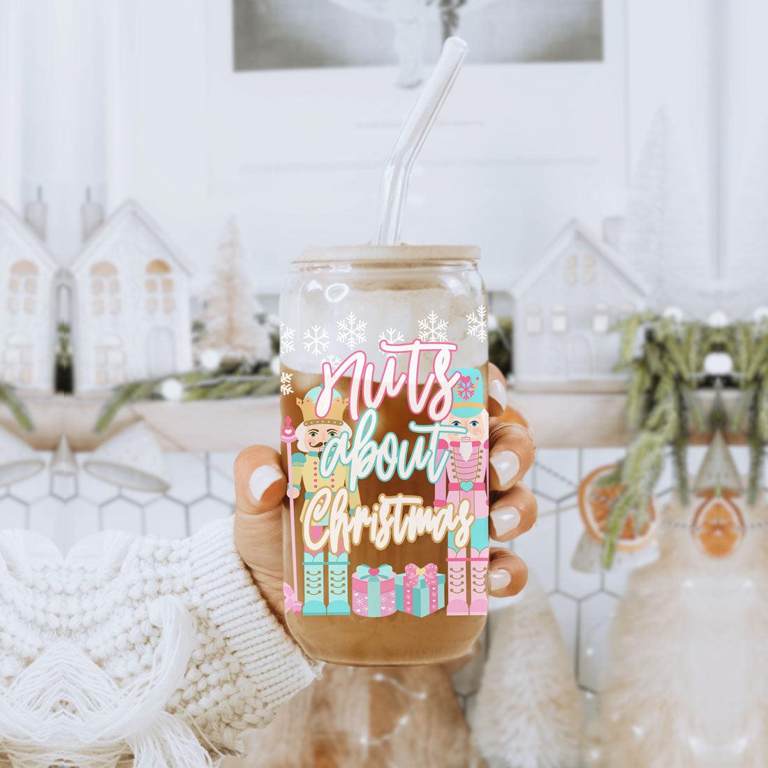 Nutcracker Pastel Holiday Nuts 17oz Tin Festive Christmas Gift Jar For Parties