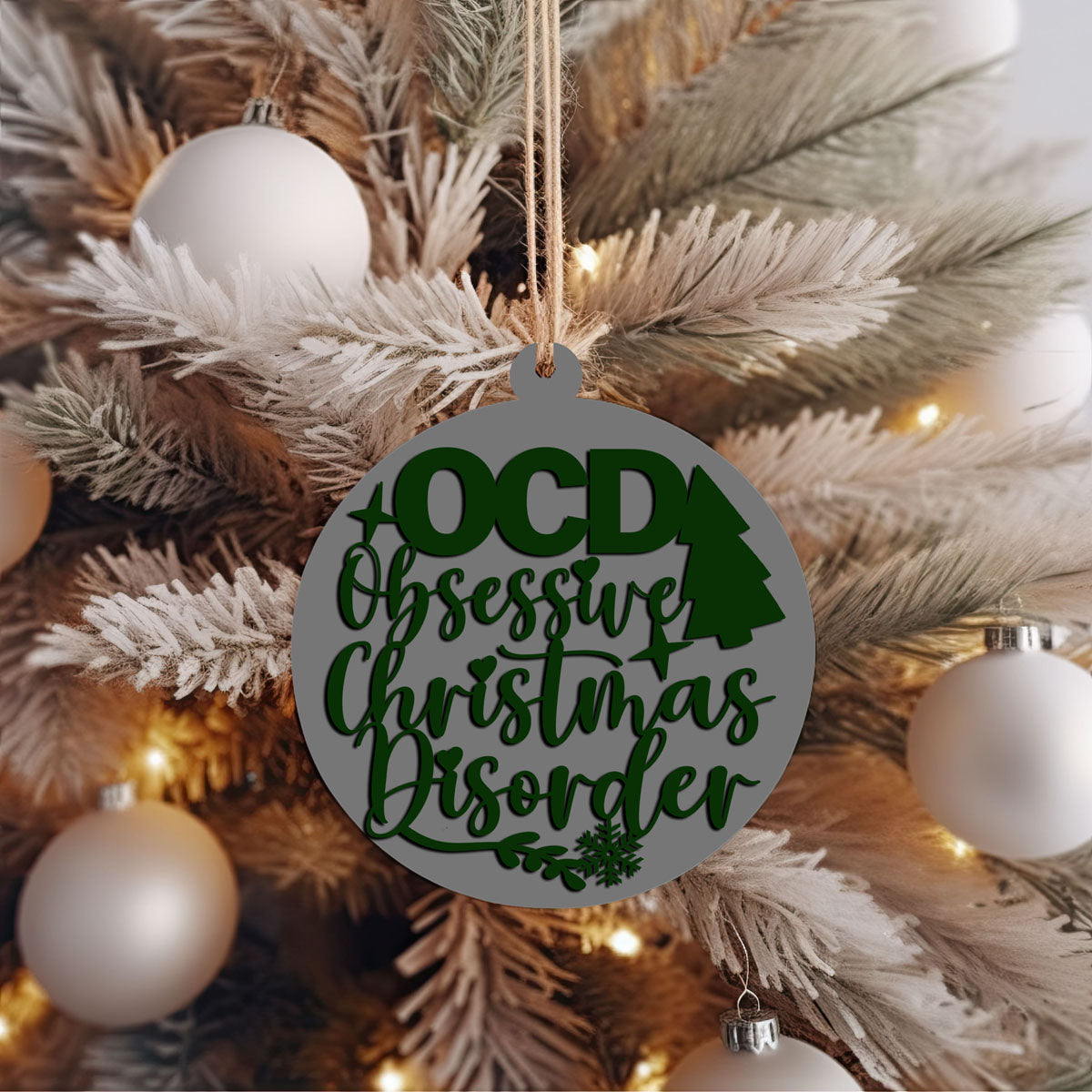 Handcrafted 3D Wooden Christmas Ornaments Imperfect OCD Style Limited Edition Tree Hanging Decor