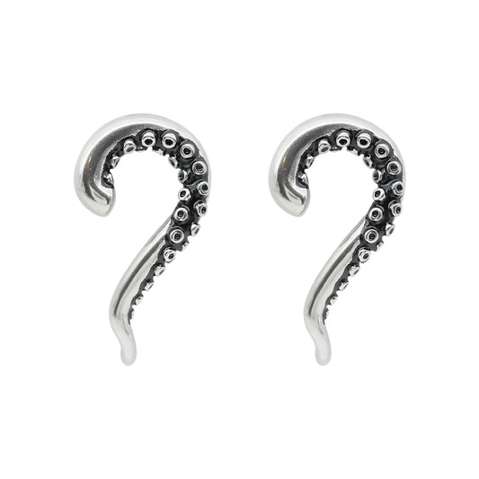 Boucles d'oreilles pieuvre en argent sterling, clous percés pour les amoureux de la mer