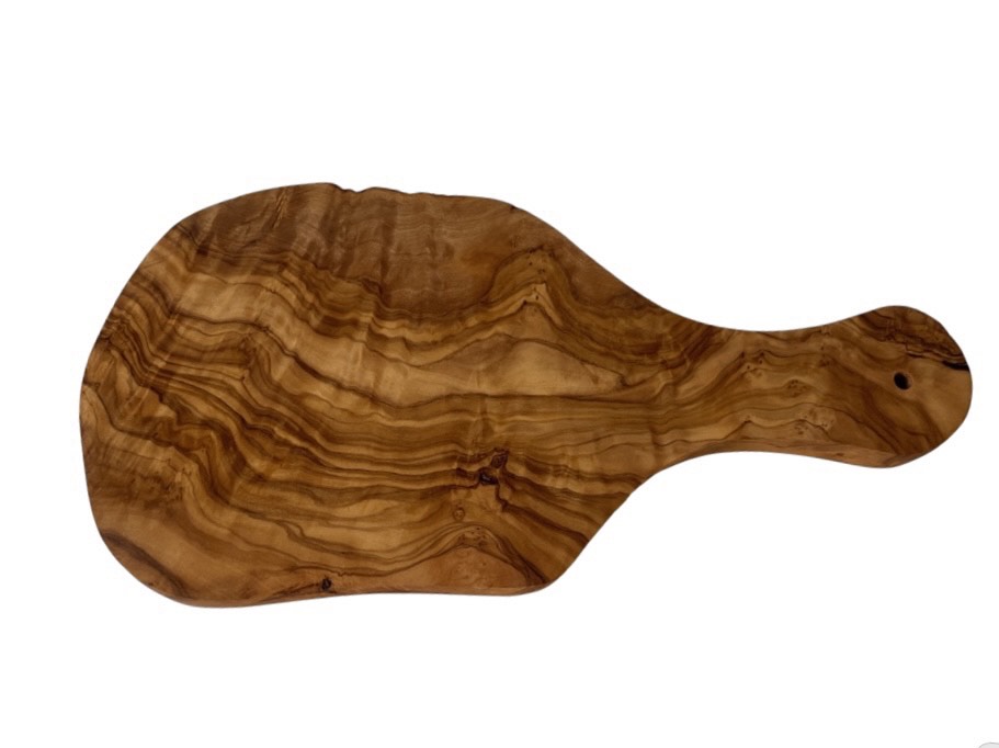 Planche à découper en bois d'olivier avec poignée, plateau de service réversible 12x8 pouces