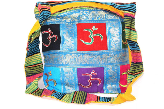 Om Patchwork Jacquard Elephant Sling Jhola Shoulder Bag