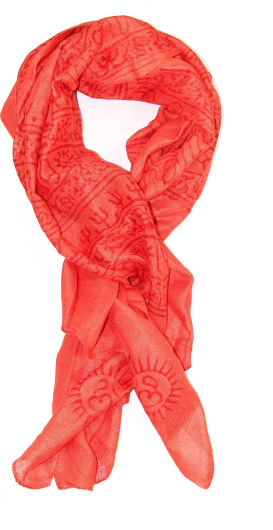 Écharpe légère imprimé symbole Om motif asiatique bohème