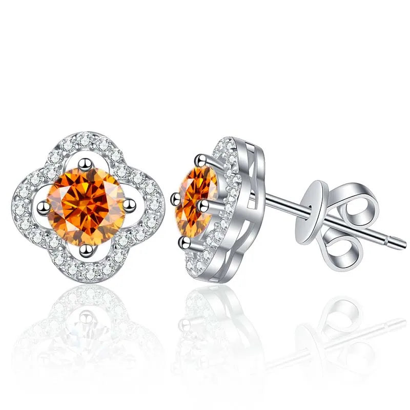1 Karat Moissanit Ohrstecker für Damen 925 Sterling Silber Hochzeitsgeschenk