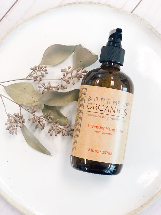 Savon liquide bio à l'avoine et à la lavande pour peaux sensibles