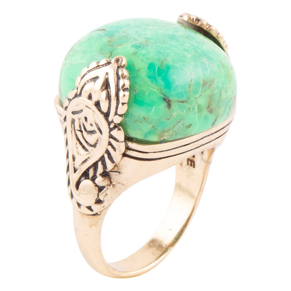 Verzierter Limettentürkis-Ring