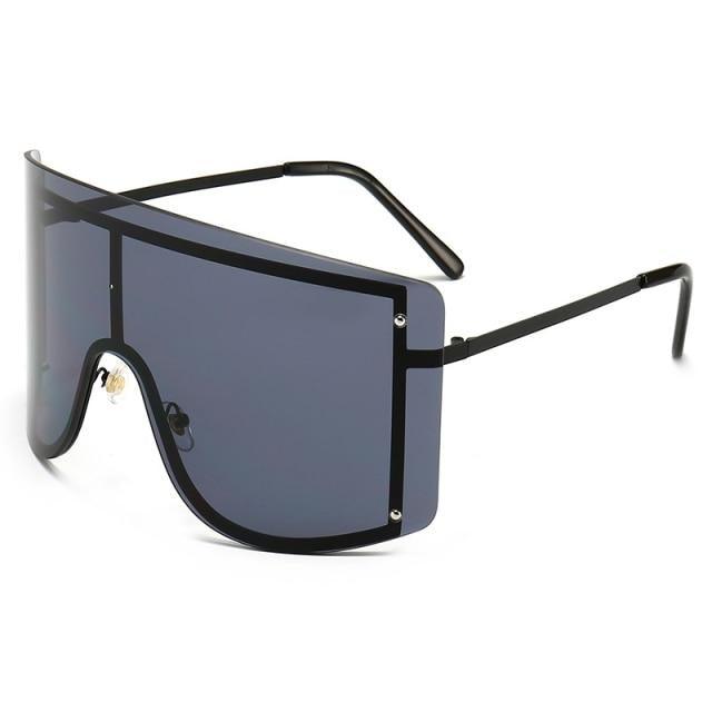 Oversized Women Blue & Yellow Gradient Sunglasses  Fashionable Rimless In Metal For Female New Shades Personality Eyewear