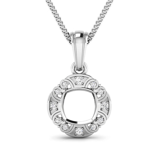 Pendentif en or blanc 14 carats et véritable diamant blanc de 0,09 carat