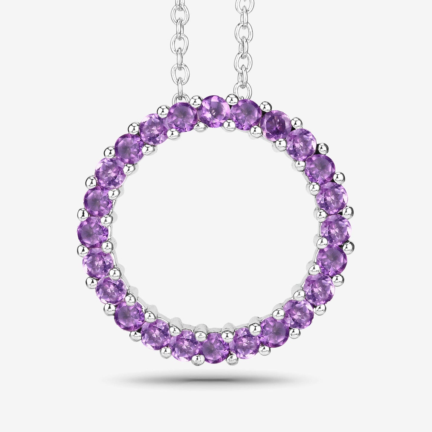 Pendentif en argent sterling .925 et améthyste véritable de 0,72 carat