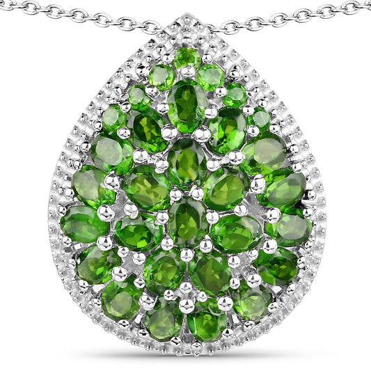 4.65 Karat echter Chromdiopsid .925 Sterlingsilber-Anhänger