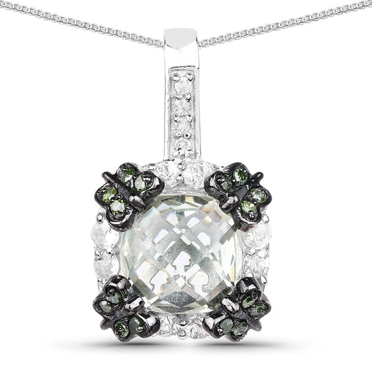 2,72 Karat echter Multistein .925 Sterlingsilber-Anhänger