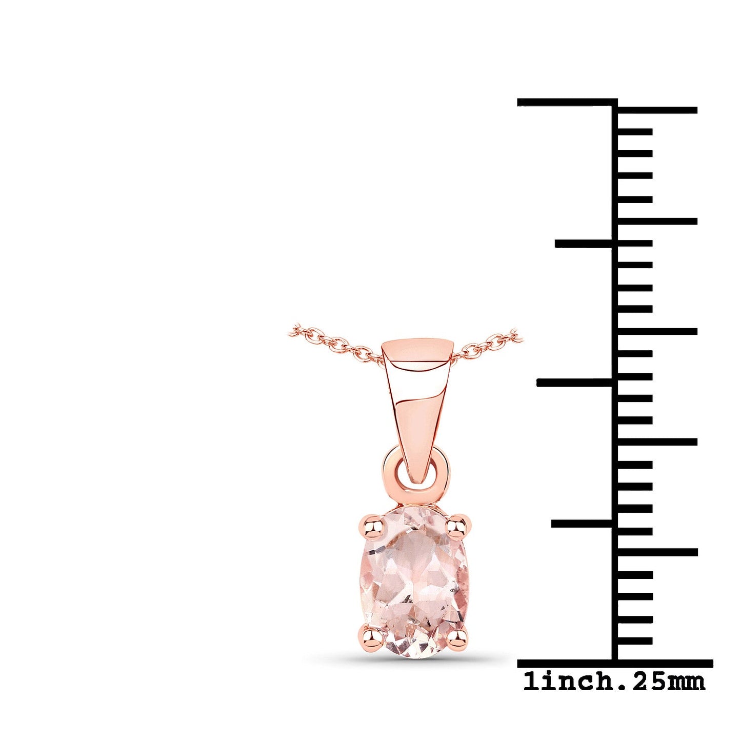 0,70 ct Echter Morganit .925 Sterlingsilber Anhänger