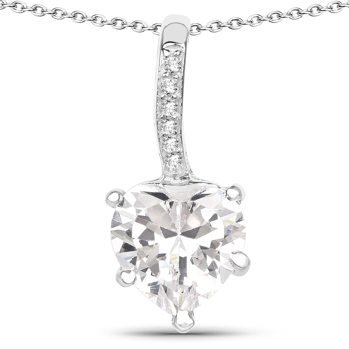 4,46 Karat echter weißer Zirkonia .925er Sterlingsilber-Anhänger