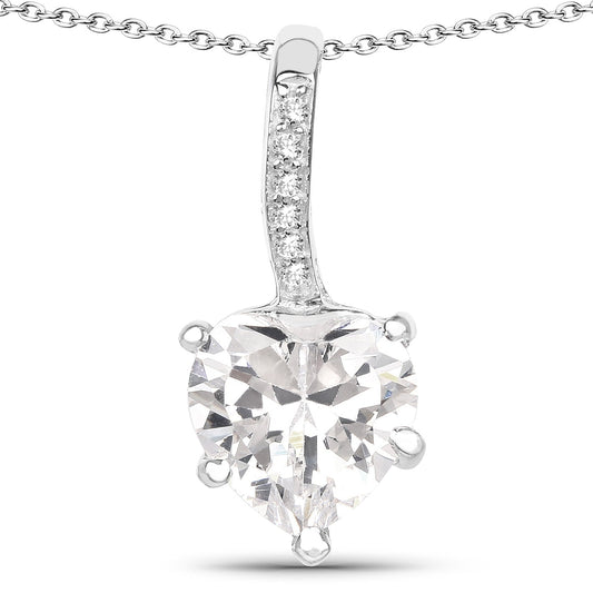 4,46 Karat echter weißer Zirkonia .925er Sterlingsilber-Anhänger