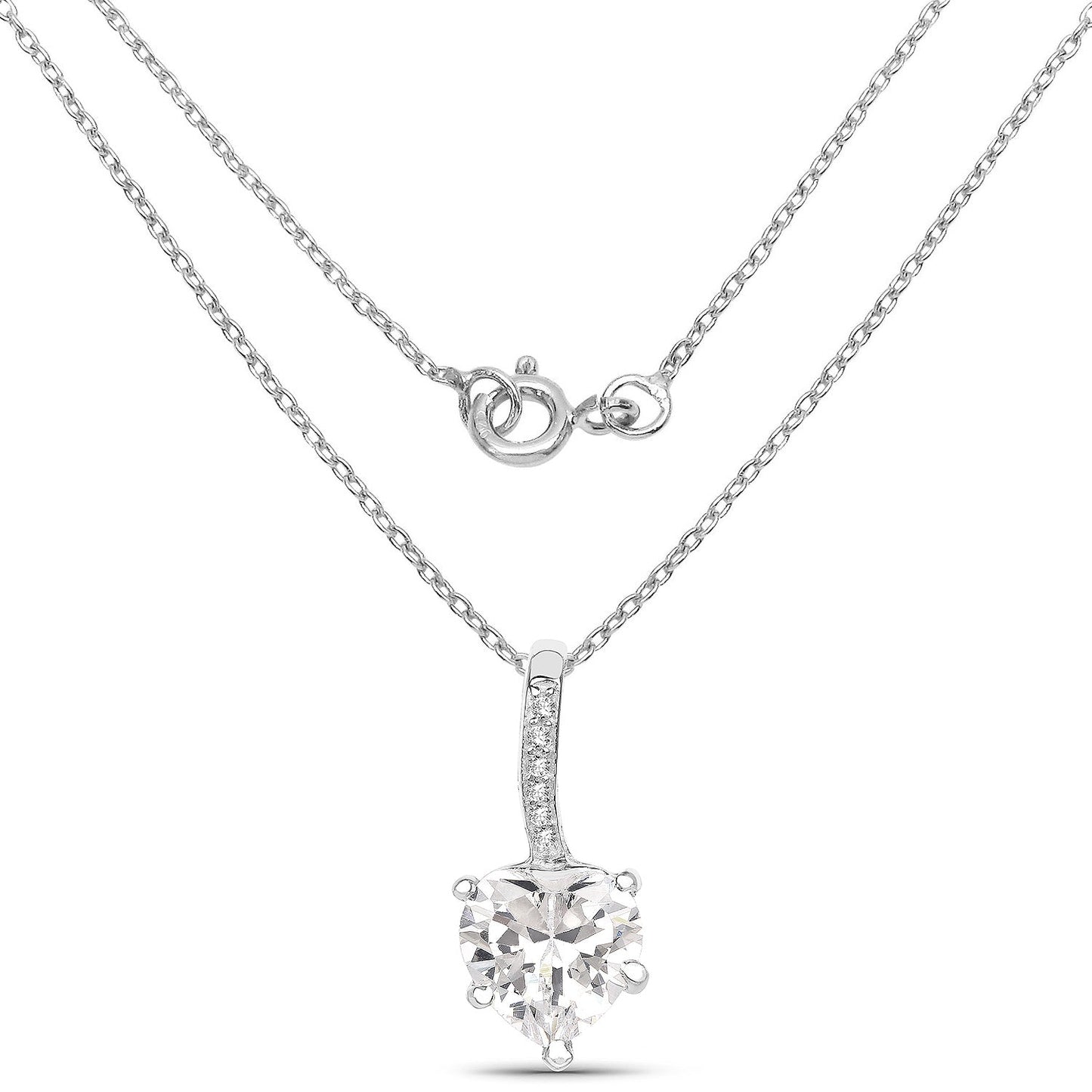 4,46 Karat echter weißer Zirkonia .925er Sterlingsilber-Anhänger