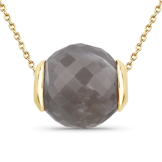 16.79 Karat Echter Grauer Mondstein Anhänger aus 925er Sterlingsilber