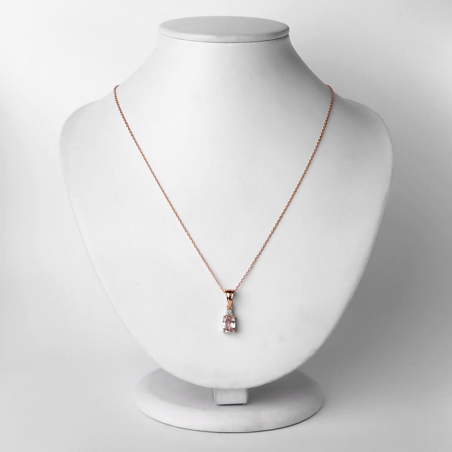 Pendentif en argent sterling 925 avec morganite véritable de 1,12 carat et topaze blanche