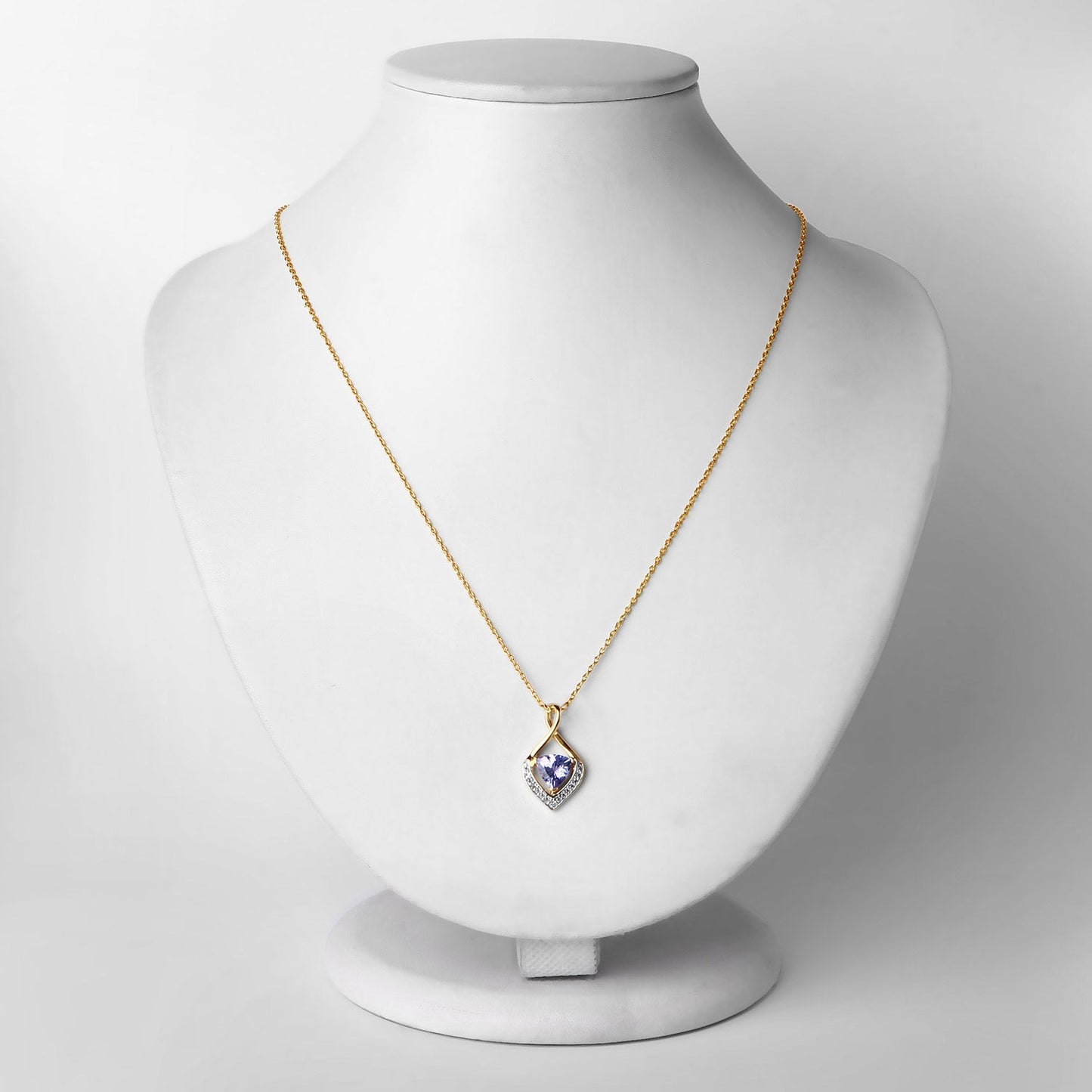Pendentif en argent sterling 925 avec tanzanite véritable de 0,96 carat et topaze blanche