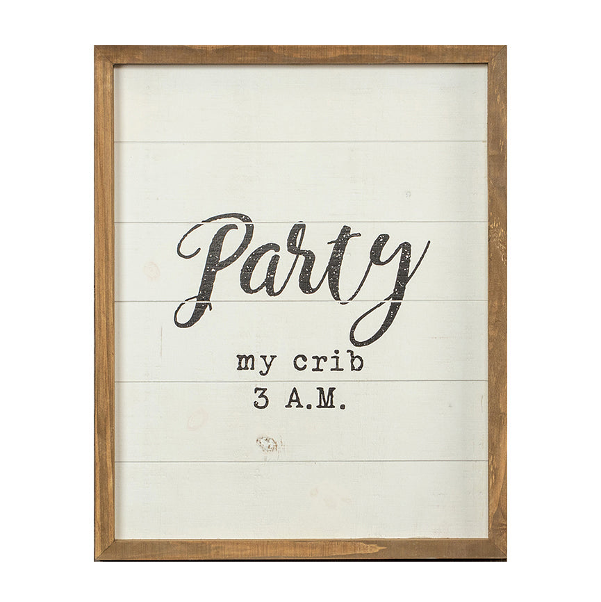 Panneau de chambre d'enfant rustique en bois « My Crib 3 AM » - Cadeau de fête prénatale fait à la main 16 x 20