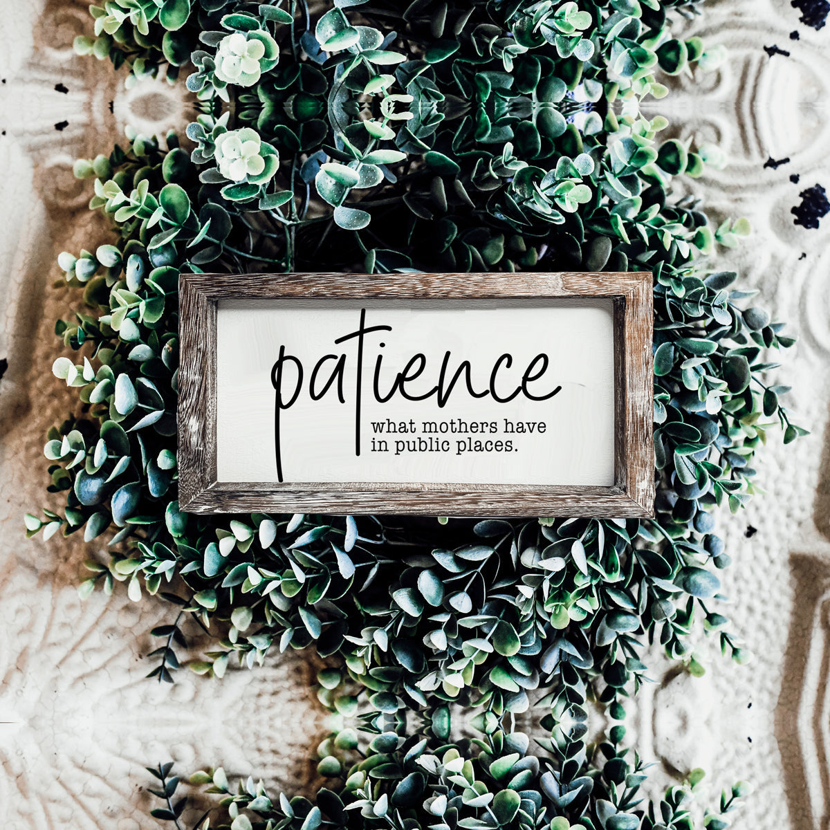 Pancarte en bois "Patience de Maman", Citation drôle pour maman, Décoration intérieure rustique