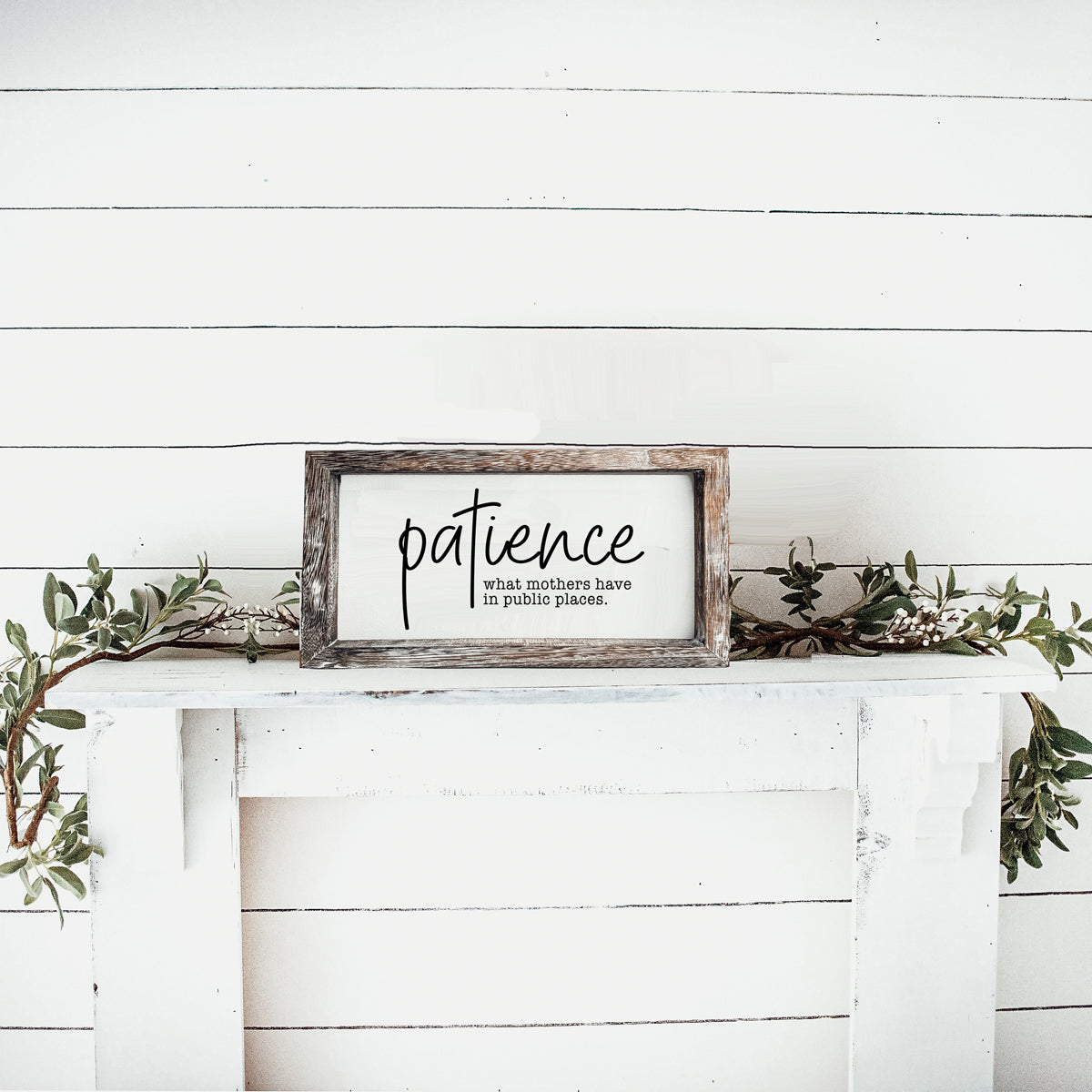 Pancarte en bois "Patience de Maman", Citation drôle pour maman, Décoration intérieure rustique