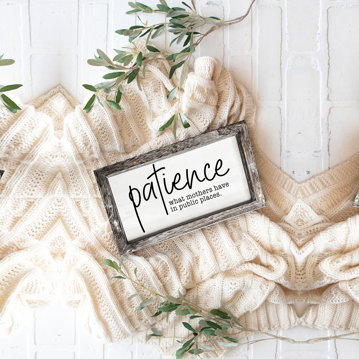 Pancarte en bois "Patience de Maman", Citation drôle pour maman, Décoration intérieure rustique