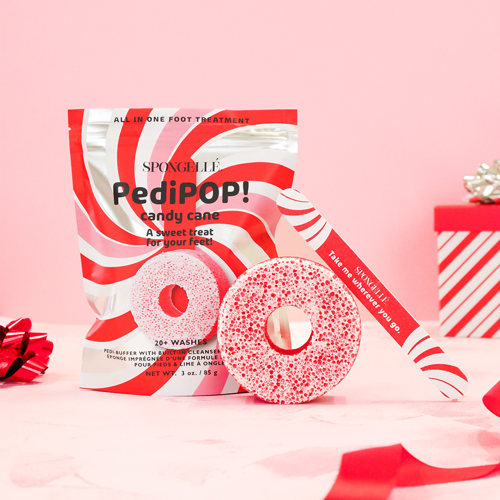 Bâton de sucre d'orge | PediPOP! Tampon et lime à ongles de Noël