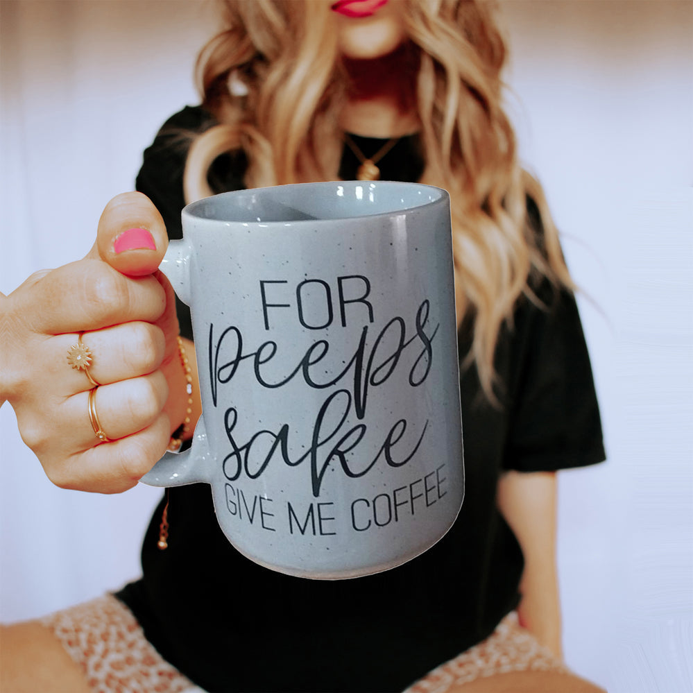For Peep's Sake Kaffeetasse 473ml Keramik Pastellblau Rosa Lustiges Geschenk