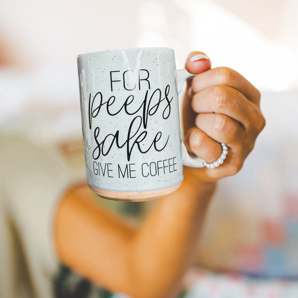 For Peep's Sake Kaffeetasse 473ml Keramik Pastellblau Rosa Lustiges Geschenk