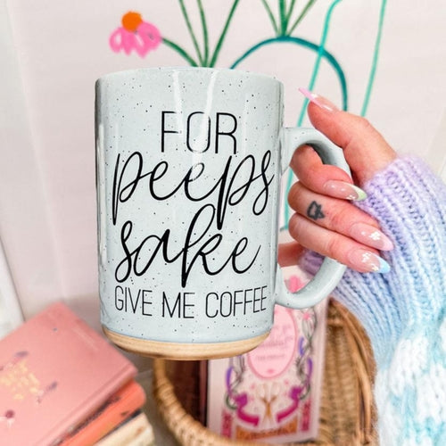 For Peep's Sake Kaffeetasse 473ml Keramik Pastellblau Rosa Lustiges Geschenk