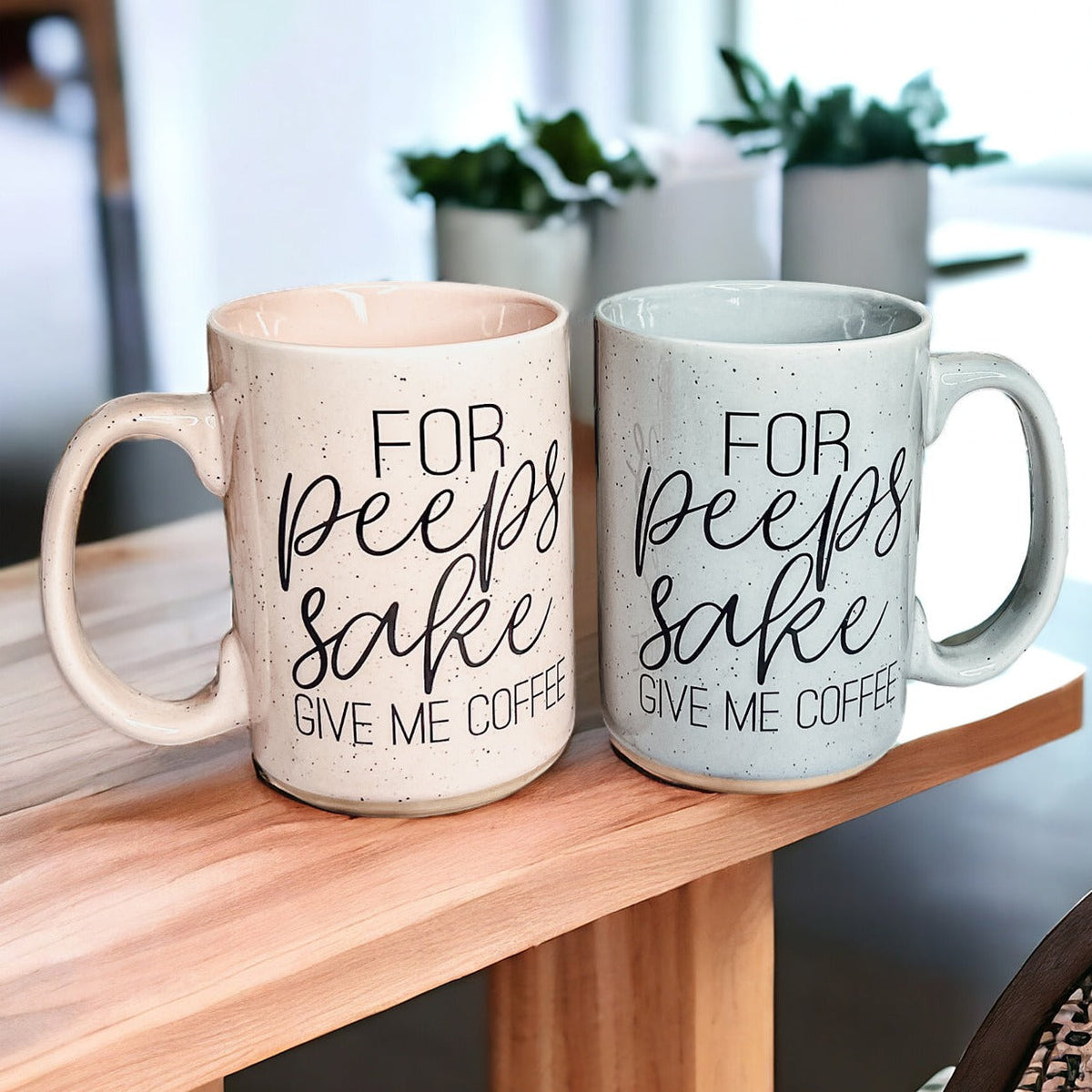 For Peep's Sake Kaffeetasse 473ml Keramik Pastellblau Rosa Lustiges Geschenk