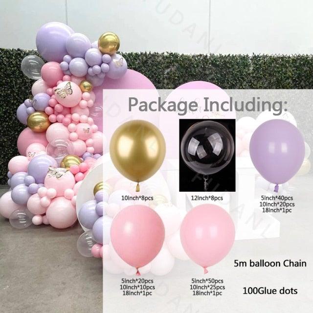 Perfect Set Of Pink Purple Balloon Set Arch Garland Kit For Wedding Birthday Anniversary Balloons For Party Decorations