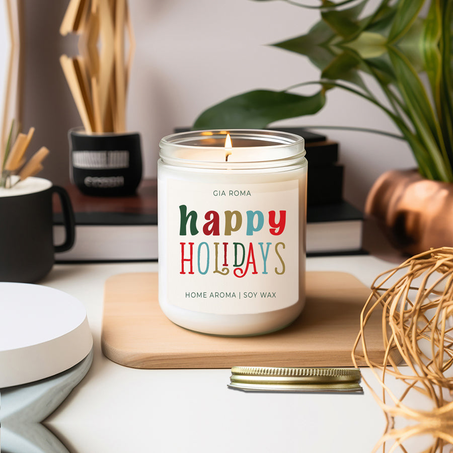 Pine Orange Holiday Candle 9oz Soy, Fresh Christmas Tree, Birch Vetiver