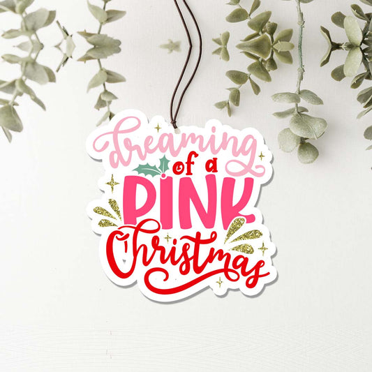 Sapin de Noël rose à suspendre désodorisant voiture maison placard bureau ornement