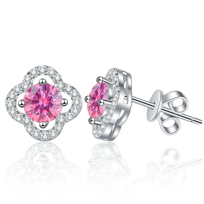 1 Karat Moissanit Ohrstecker für Damen 925 Sterling Silber Hochzeitsgeschenk