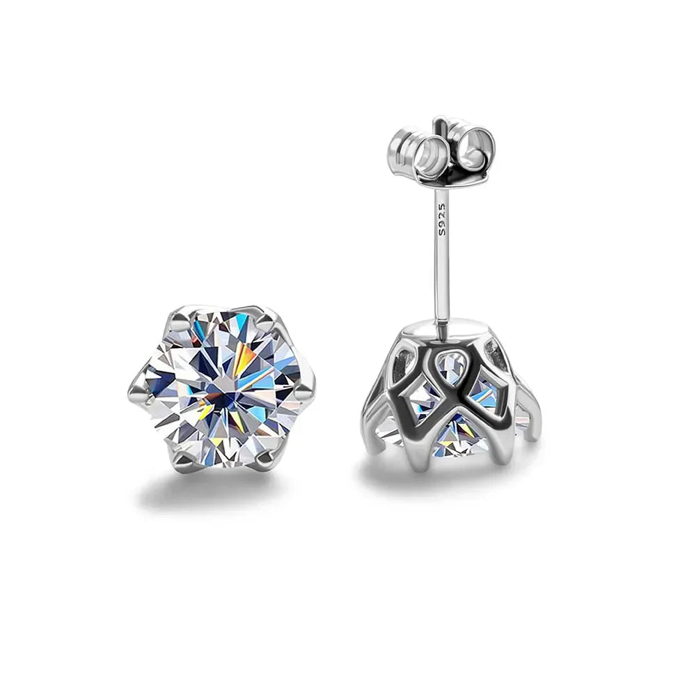 Boucles d'oreilles clous en moissanite rose et bleu roi en argent sterling S925, 0,5 1 2 carats, pour mariée