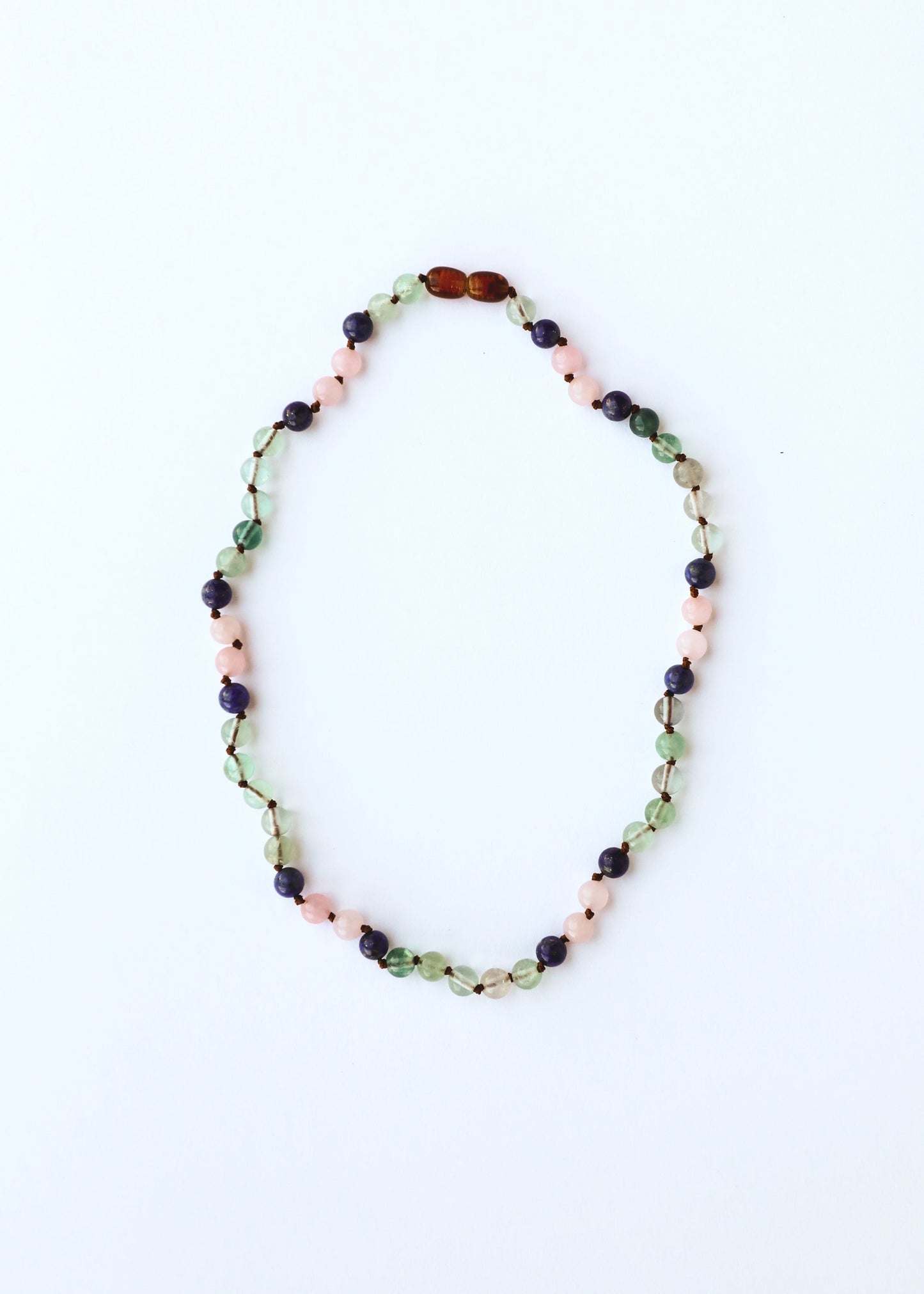 Fluorit + Lapislazuli + Rosenquarz || Edelsteinkette