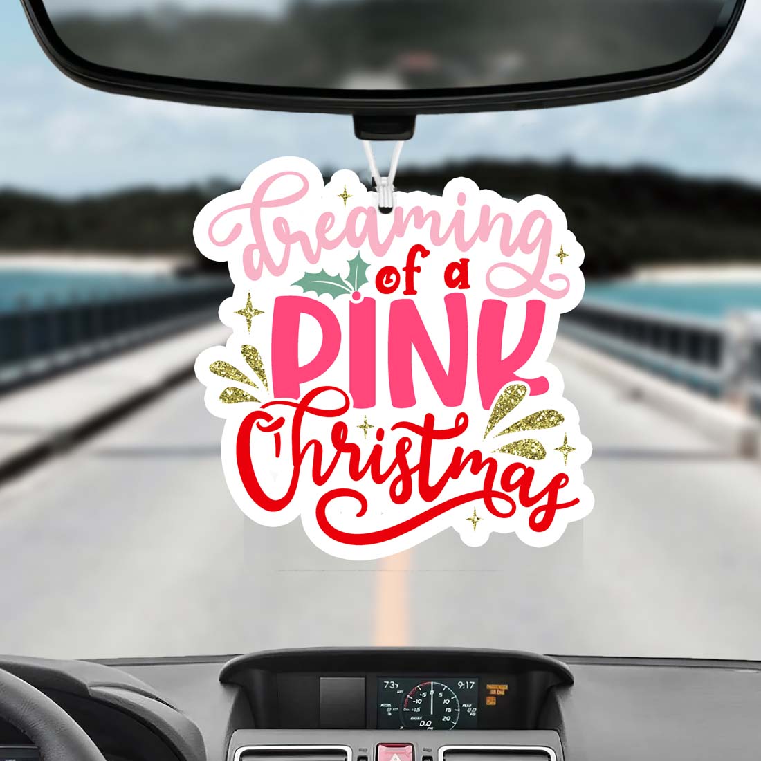 Sapin de Noël rose à suspendre désodorisant voiture maison placard bureau ornement