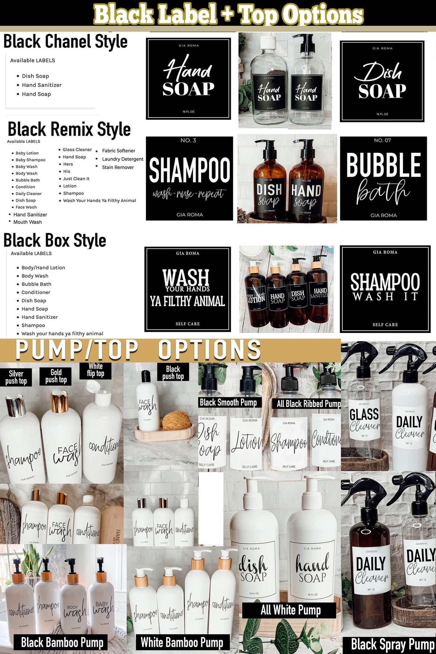 16oz Braune Plastikflasche Weißes Etikett Nachfüllbarer Apothekenbehälter