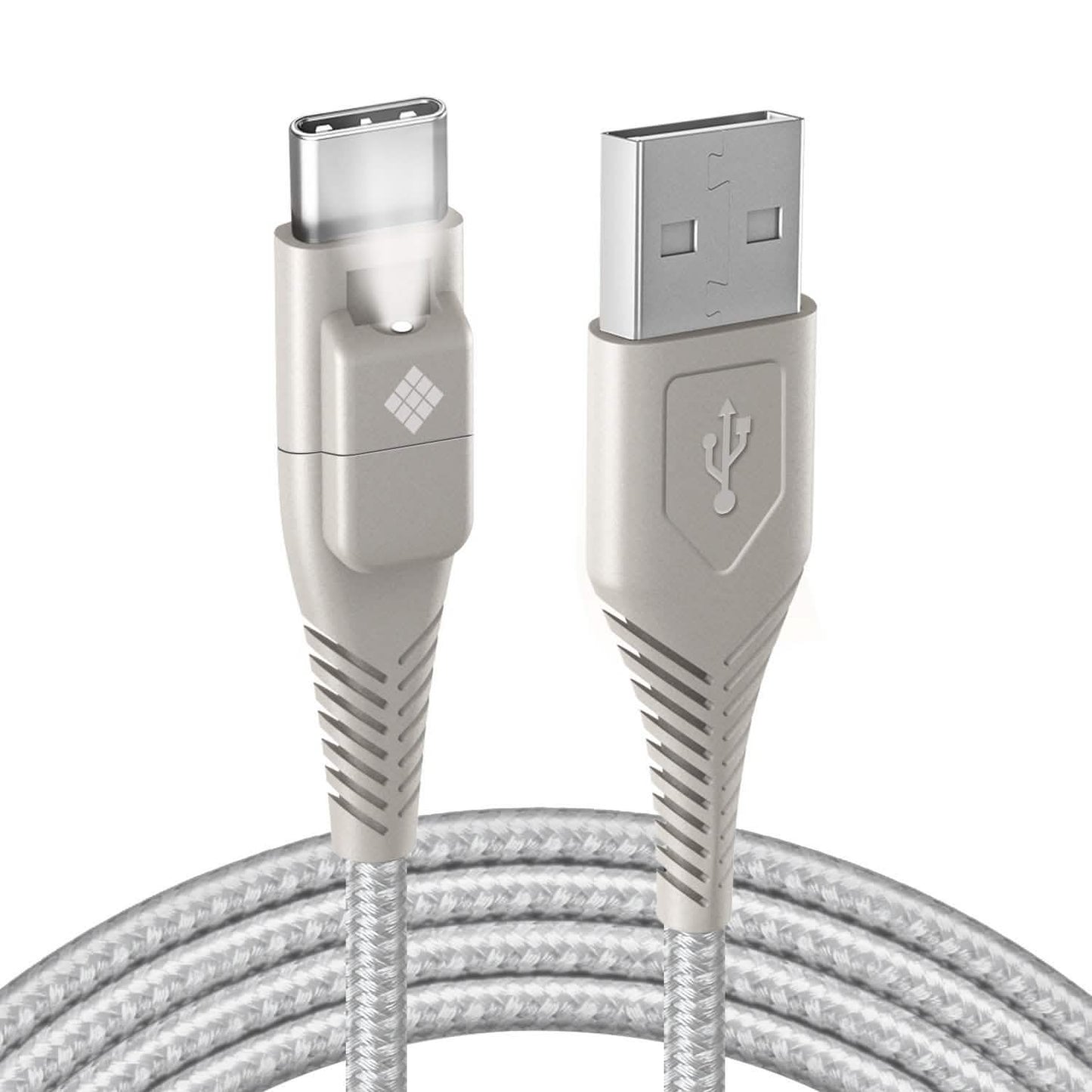 Polaroid 5 Ft USB Type-C Nylon Braided Charger Cable with LED Light