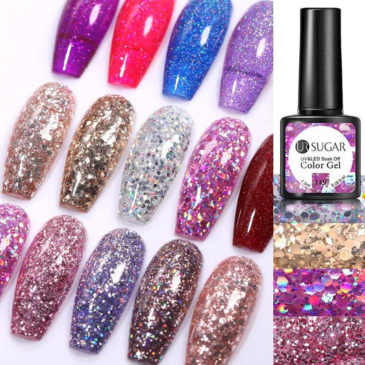Popular 2022 Modern New Elegant Silver Purple Nail Gel Polish 7.5ml UV Manicuring Elegant Glossy Colororful Stylish Nail Design For Women