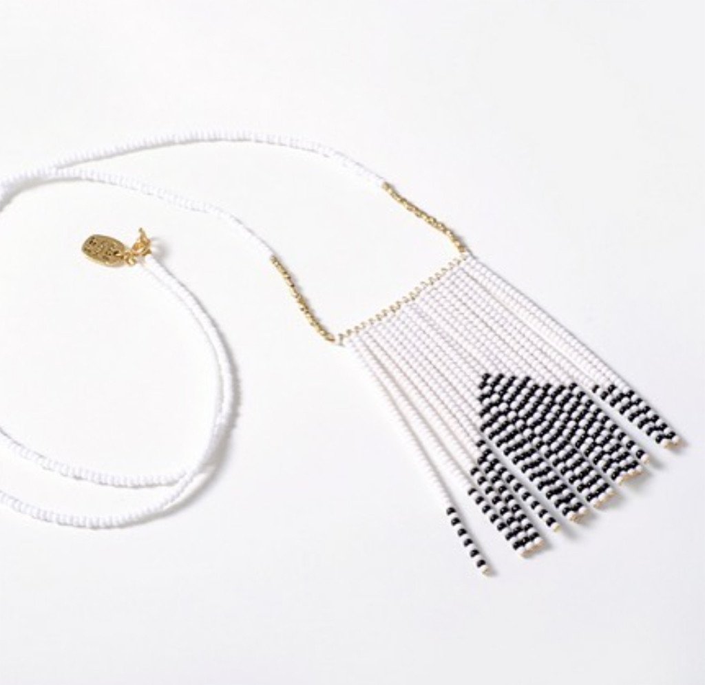 Stachelschwein Naibor Perlenquaste Halskette 71 cm 24K Gold Glasperlen Boho
