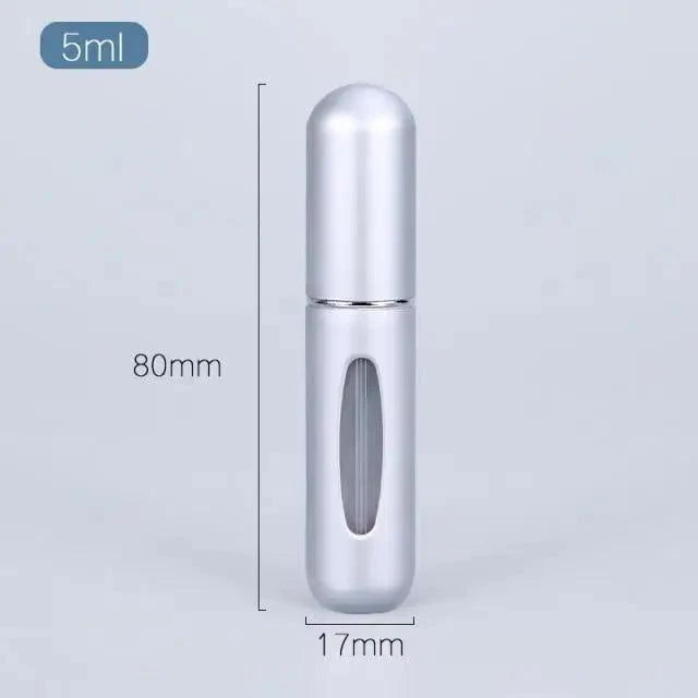 Portable Mini Refillable Atomizer Bottle Lightweight Container For Cosmetics Mini Aluminum Empty Bottle For Traveling Cute Little Bottle For Ladies 5ml