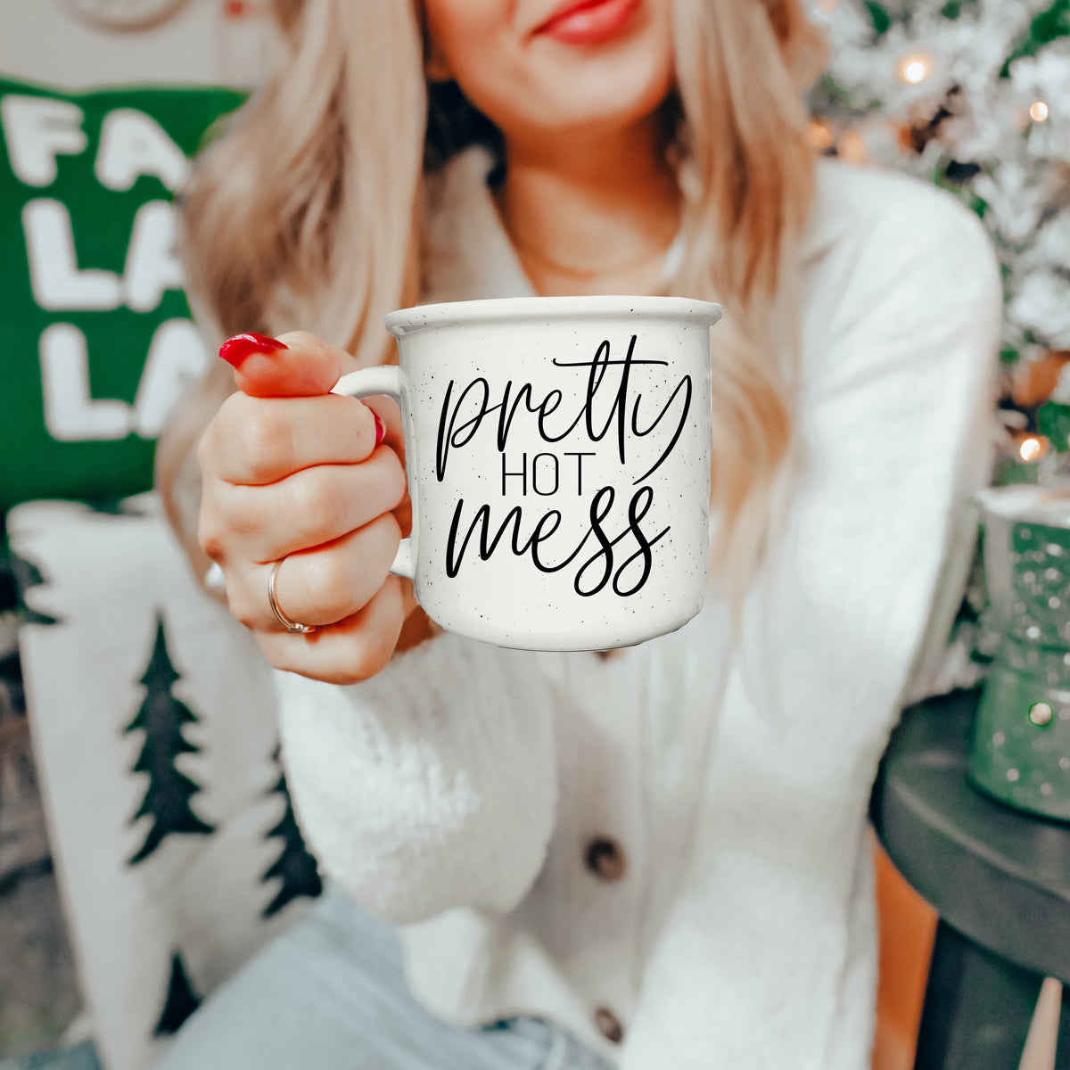 Pretty Hot Mess 14.5oz Keramik-Kaffeetasse Lustige Hot Mess Zitat-Tasse für Zuhause, Büro und Reisen