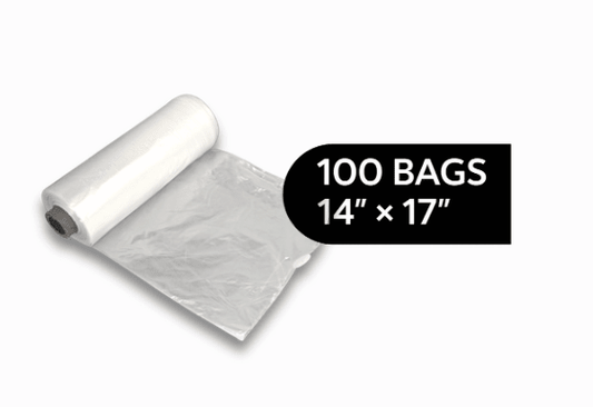 Sacs alimentaires transparents – Rouleau de 100 sacs – 35,5 x 43 cm