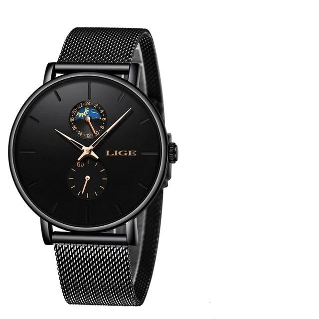 Women's Elegant Waterproof Watch With Chronometers And Braided Stainless Steel Bracelet Excellent Design Perfect Gift