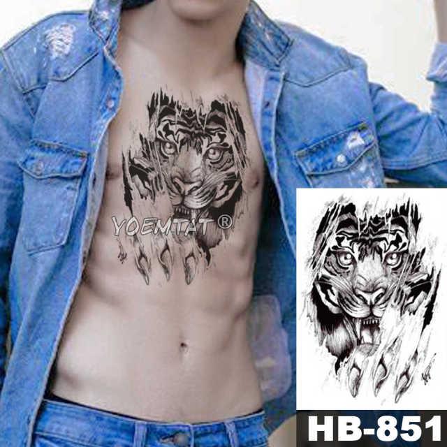 Realistic Temporary Lion Wolf Sticker Tattoo Waterproof  Elegant Body Arm Warrior Tattoo For Mens